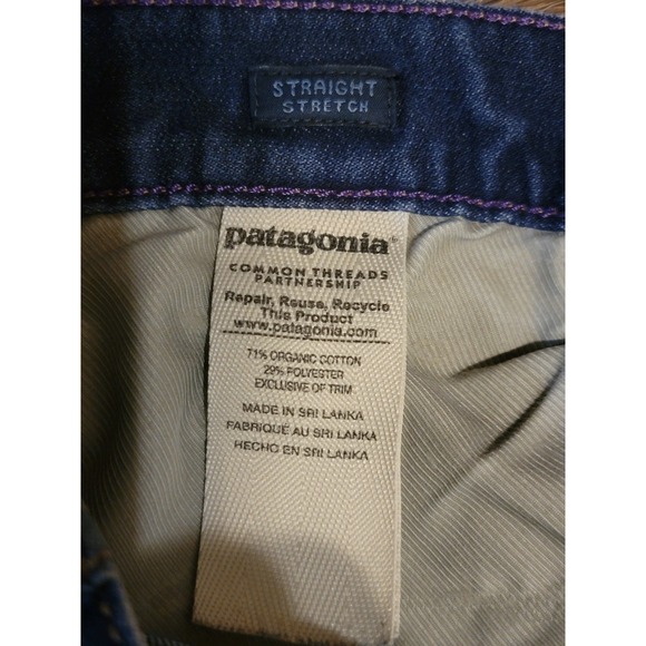 Patagonia Mens Blue Jeans Denim Pants 31x30"Organic Cotton Blend StraightStretch - Picture 9 of 15